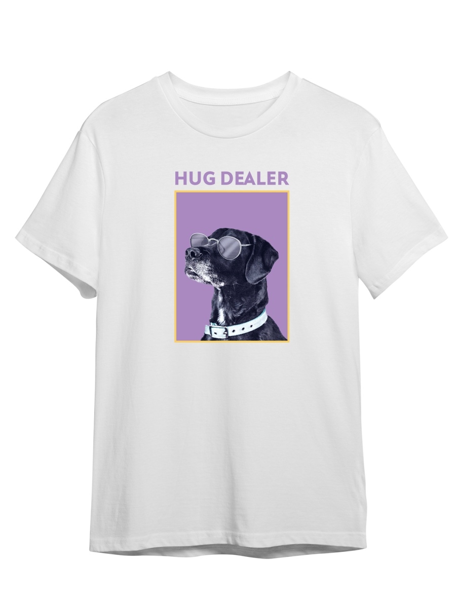 Футболка унисекс СувенирShop Hug dealer/Dog/Собака 3 белая M (46-48)