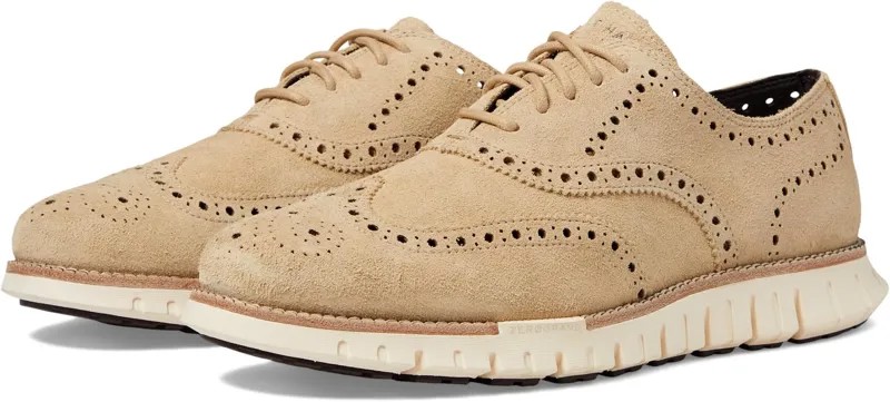 Оксфорды Cole Haan Zerogrand Remastered Wingtip Oxford Unlined, цвет Sesame/Dark Chocolate/Ivory