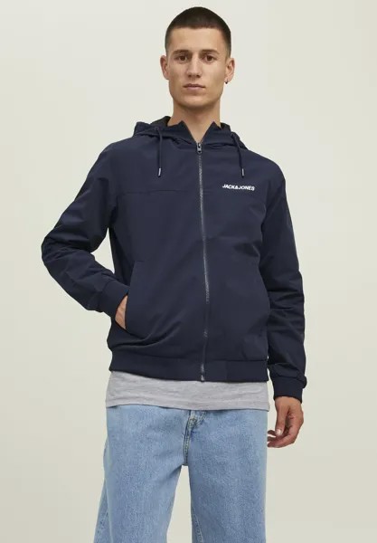 Легкая куртка JJERUSH BLOCKING HOOD Jack & Jones, темно-синий пиджак