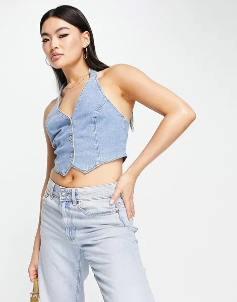 Светлая джинсовая жилетка ASOS DESIGN