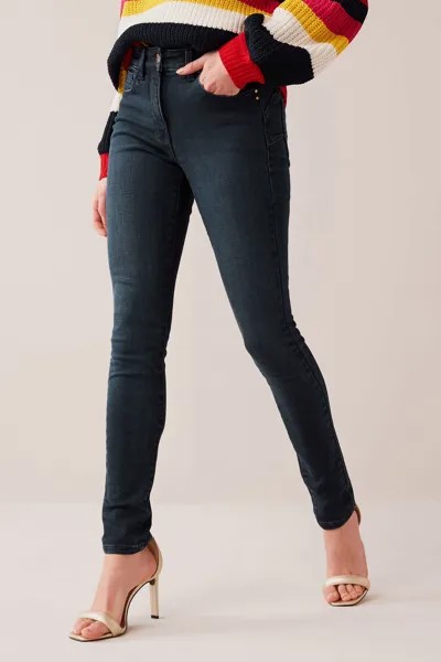 Моделирующие и утягивающие джинсы с застежкой на пуговицы Next, синий