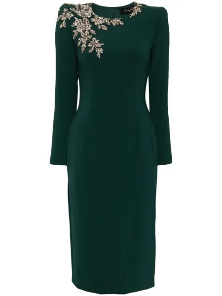 Jenny Packham платье миди Angel Eyes с кристаллами, зеленый