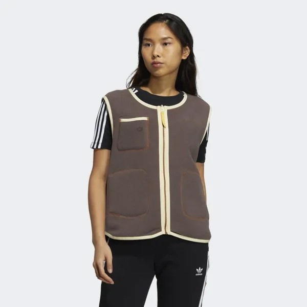Уютный жилет Adidas из шерпы (УИЛБРН/КОРИЧНЕВЫЙ)