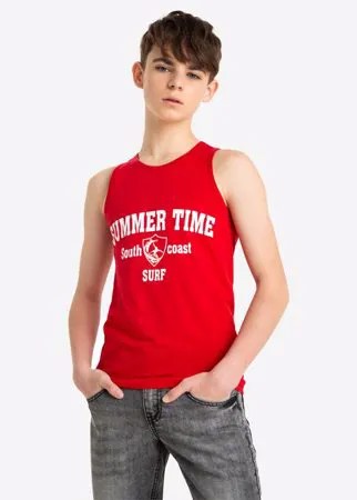 Красная майка SUMMER TIME для мальчика Gloria Jeans
