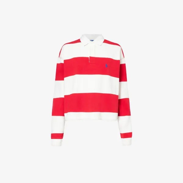 Рубашка из хлопка с вышивкой бренда rugby Polo Ralph Lauren, красный