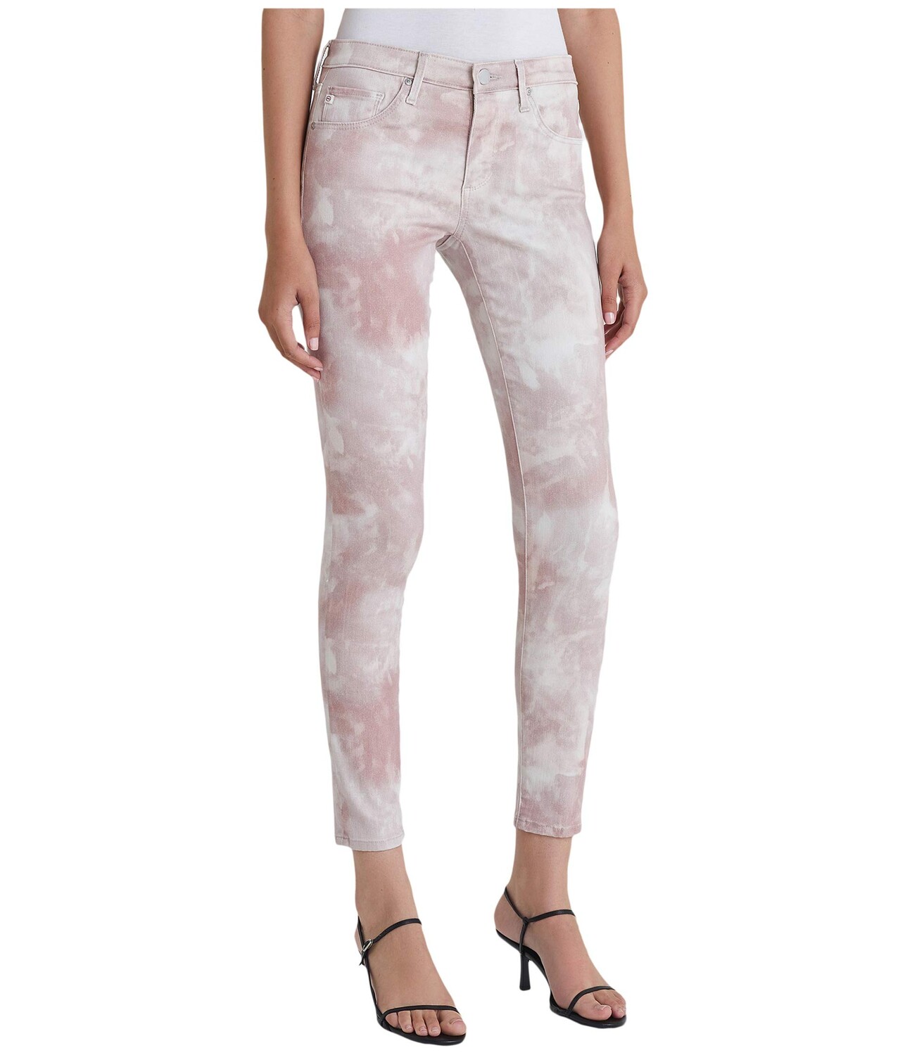 Леггинсы AG Adriano Goldschmied, Leggings Ankle in Abstract Tie-Dye Rocky Mauve