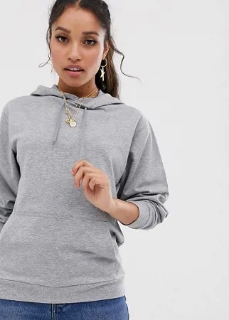 Серый меланжевый худи ASOS DESIGN Petite