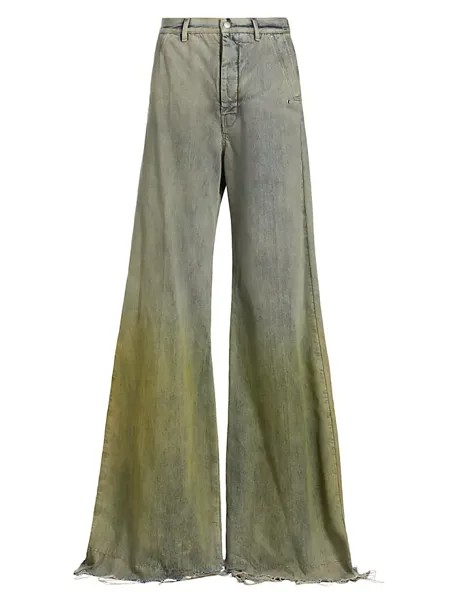 Широкие джинсы Dégradé Rick Owens, цвет pearl acid degrade