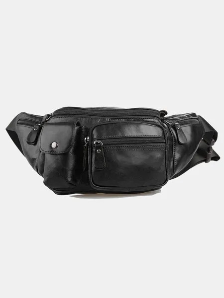 Мужчины Винтаж EDC Multi-Carry PU Leather Ремень Сумка Crossbody Сумка