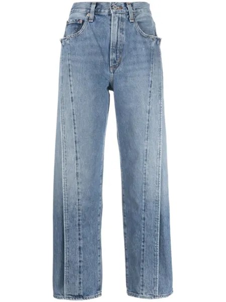 AGOLDE джинсы Fold Jean широкого кроя с завышенной талией, синий