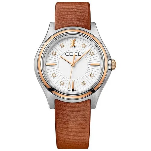 Наручные часы EBEL Ebel Wave Diamond Silver Dial Brown Leather Ladies, белый