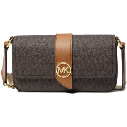 Сумка  клатч MICHAEL KORS повседневная, текстиль, коричневый