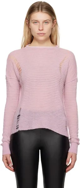 Розовый рваный свитер MM6 Maison Margiela