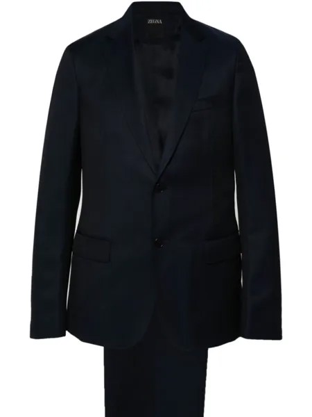 Zegna костюм с однобортным пиджаком, синий