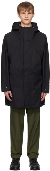Черное пальто с капюшоном Nanamica