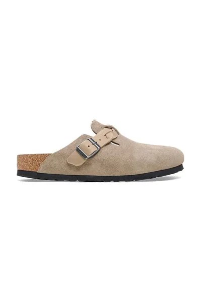 Замшевые тапочки Boston с плетеной отделкой Birkenstock, бежевый