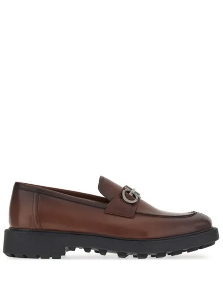 Ferragamo топсайдеры с пряжкой Gancini, коричневый