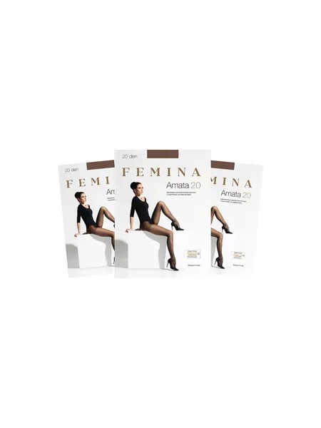 Колготки женские FEMINA Amata 20 коричневые 4 (L)