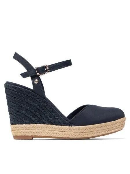 Эспадрильи Basic Closed Toe High Wedge Tommy Hilfiger, темно-синий