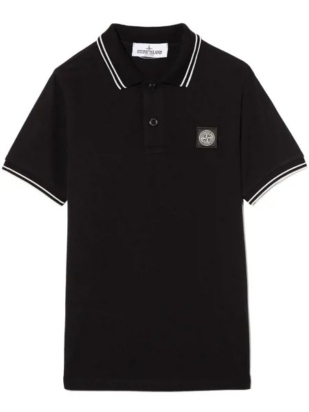 Stone Island Junior рубашка поло с контрастной окантовкой и логотипом