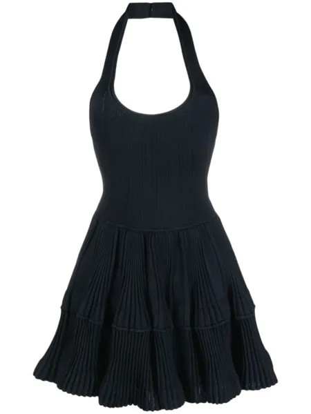 Платье мини Crinoline с оборками Alaïa, синий
