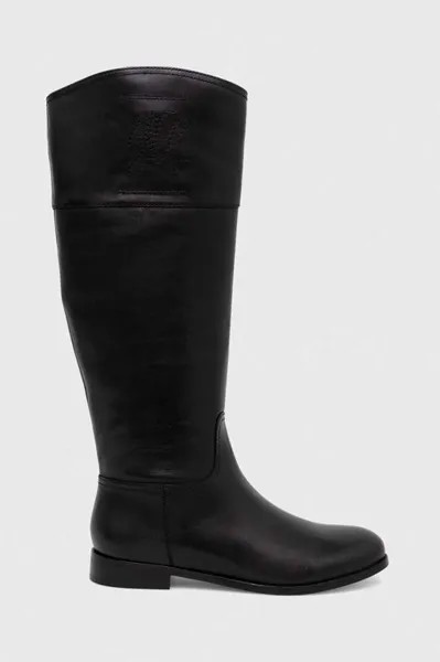 Кожаные ботинки Justine Lauren Ralph Lauren, черный
