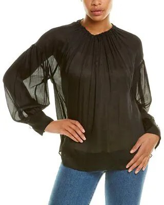 Женская шелковая блузка Vince с присборенным вырезом