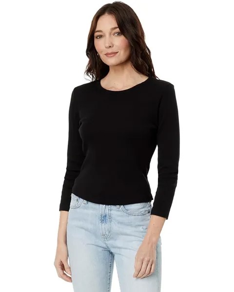 Футболка Michael Stars Emma 3/4 Sleeve Crop, черный