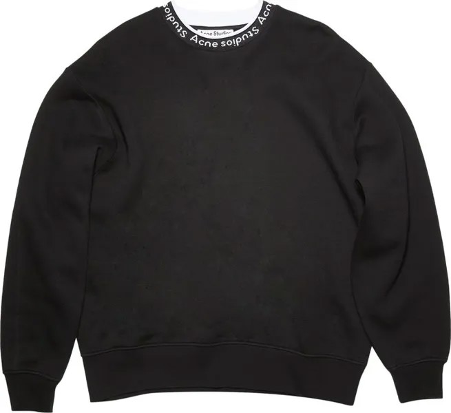 Толстовка Acne Studios Logo Jacquard Sweatshirt 'Black', черный