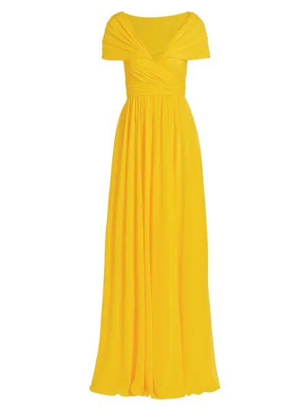 Платье из жоржета с запахом Badgley Mischka