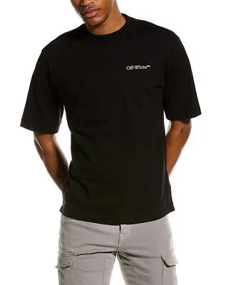 Off-White Мужская футболка с логотипом, черная, Xs