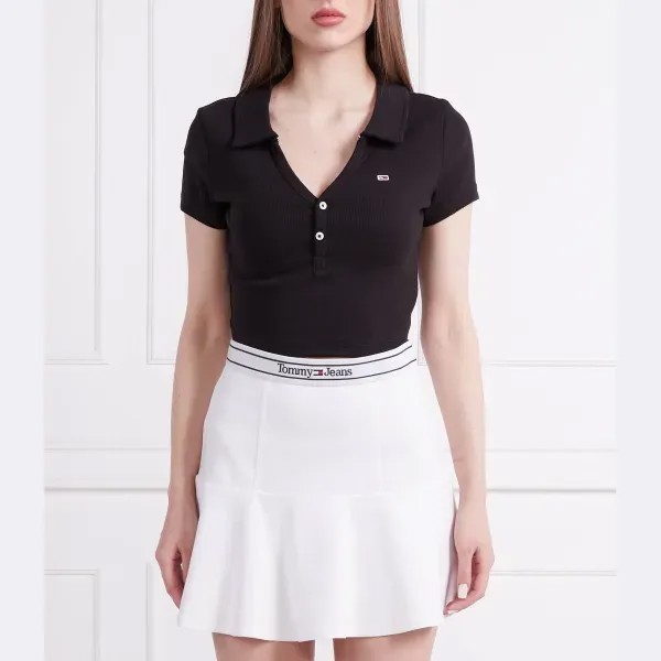 Укороченная рубашка-поло Tommy Hilfiger, черный