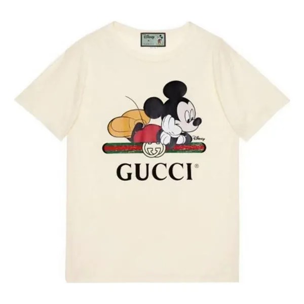 Футболка (WMNS) GUCCI x Disney Mickey Mouse Logo Short Sleeve, белый