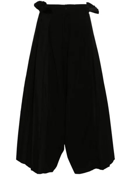 Yohji Yamamoto широкие брюки со складками, черный