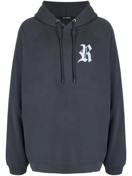 Raf Simons худи с вышитым логотипом, синий