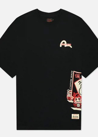 Мужская футболка Evisu Heritage Printed Daruma & Godhead Flag, цвет чёрный, размер S