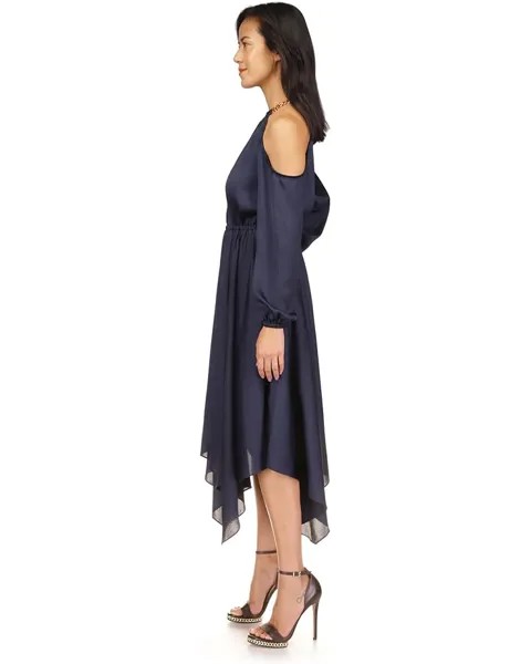 Платье Michael Kors Chain Neck Cold-Shoulder Dress, цвет Midnight Blue