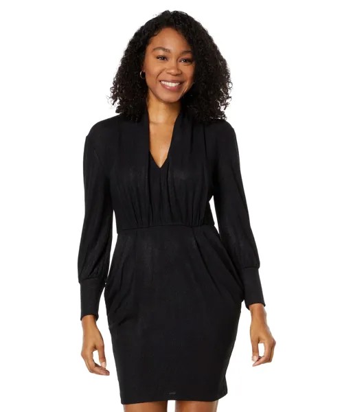 Платье Donna Morgan, Stretch Lame Long Sleeve with Pockets