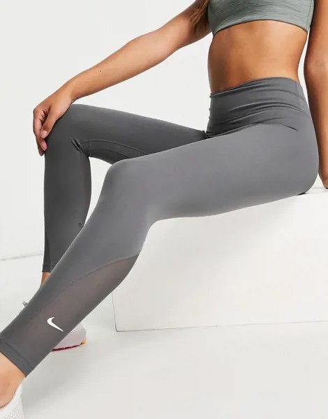 Серые леггинсы длиной 7/8 Nike Training-Серый