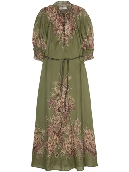 ZIMMERMANN платье макси Ottie Swing, зеленый