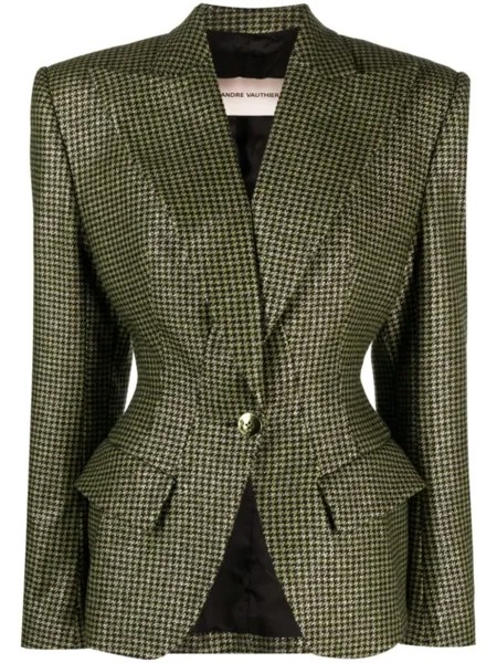 Alexandre Vauthier fitted tweed blazer, зеленый