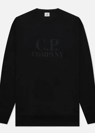 Мужская толстовка C.P. Company Diagonal Raised Fleece Logo Crew Neck, цвет чёрный, размер L