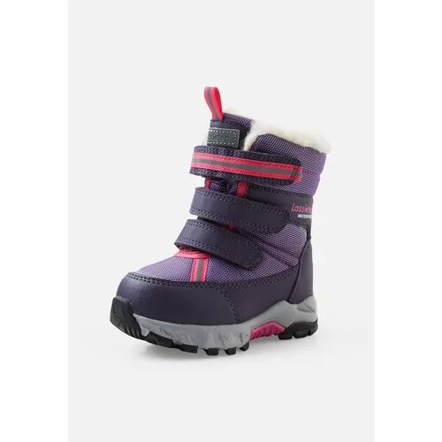 Ботинки Lassie, зимние, на липучках, светоотражающие элементы, размер 24, фиолетовый