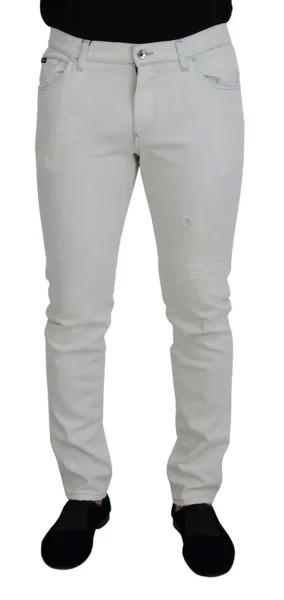 Джинсы DOLCE - GABBANA Белые хлопковые рваные джинсы узкого кроя IT50/W36/L Рекомендуемая розничная цена 900 долларов США