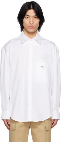 Белая рубашка с накладными карманами Wooyoungmi