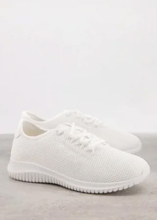 Белые кроссовки из мягкого материал New Look-Белый