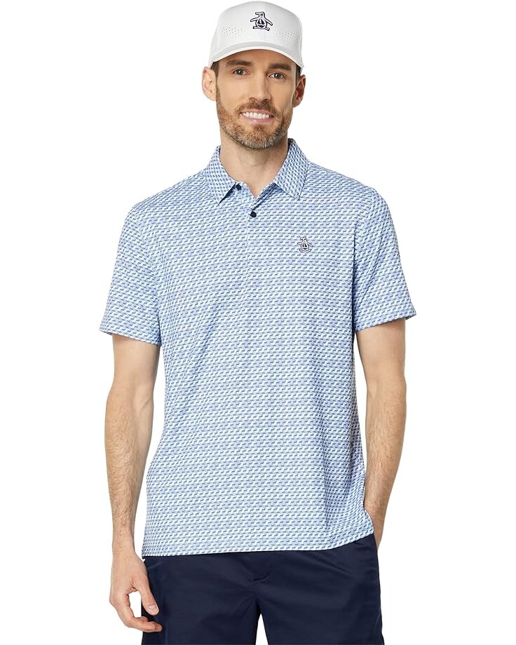Поло Original Penguin Golf Retro Wave Pattern Print, цвет Black Iris