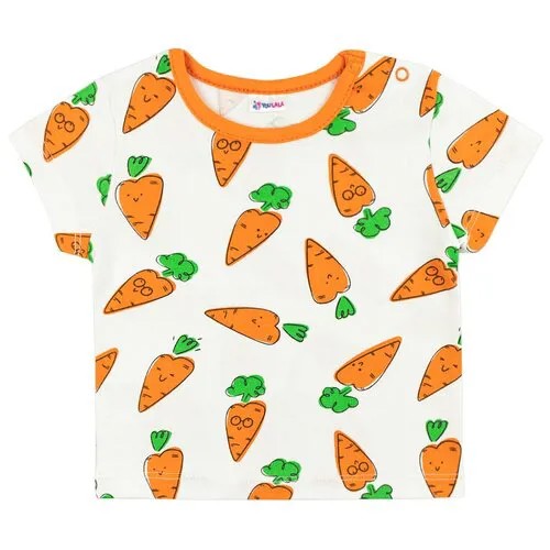 Футболка для новорожденного, детская футболка 100% хлопок Яркий принт для новорожденного белая оранжевая одежда для малышей