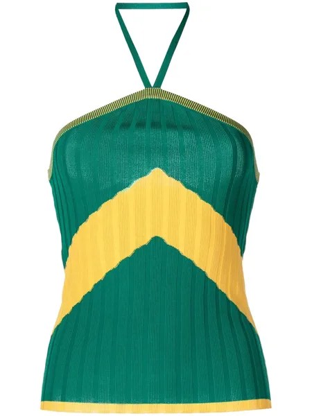 Wales Bonner geometric knit halterneck top