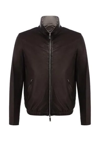 Двусторонний кожаный бомбер Giorgio Armani